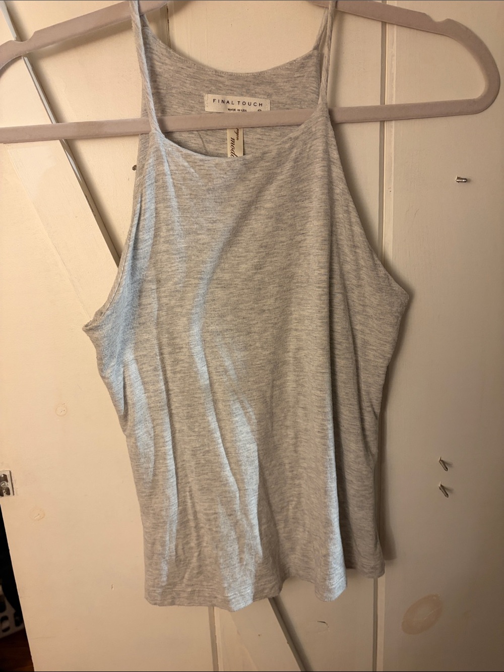 Final Touch Light Gray Racerback Tank Top
